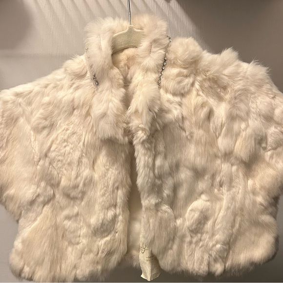NWT…Vintage Guess Rabbit Fur evening jacket , white /size:M - Picture 2 of 11